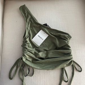 NWT Army green crop top